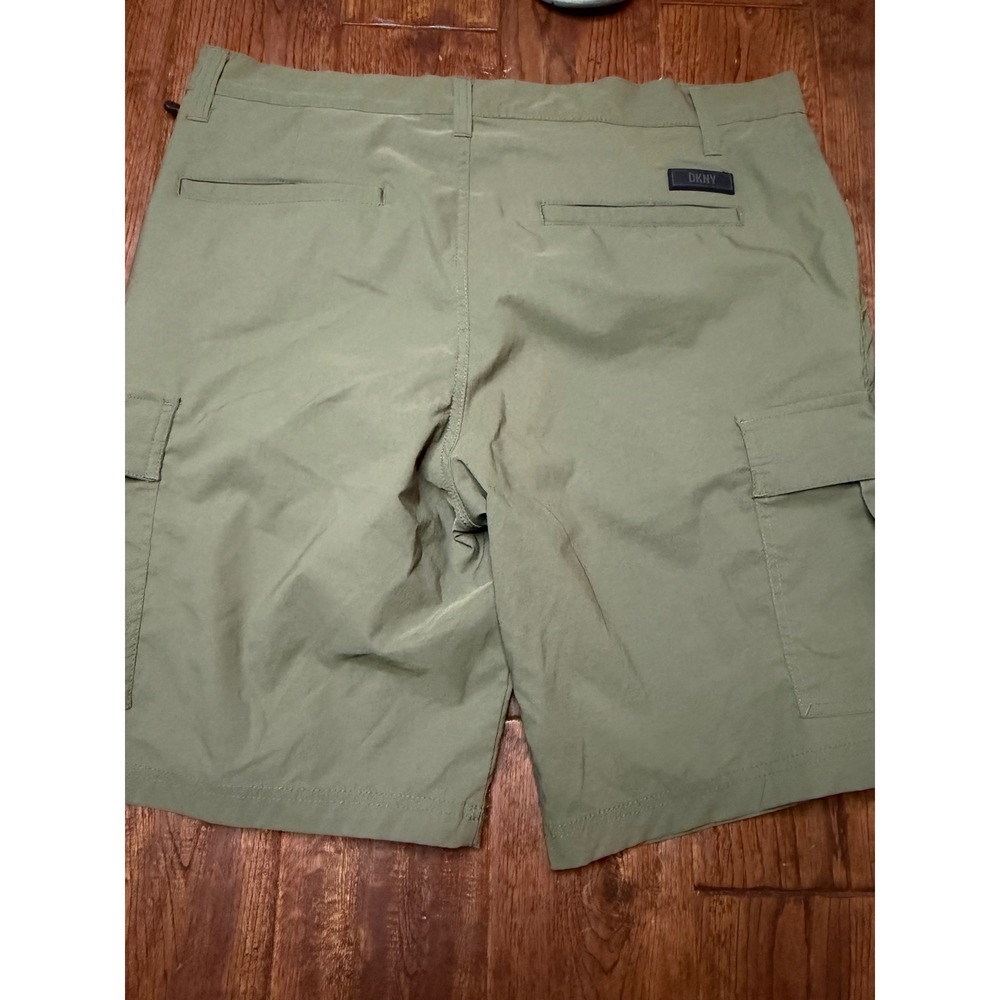 DKNY Mens Olive Green Cargo Shorts Size 36 Nylon Spandex Stretch Hiking Outdoor - Picture 9 of 9